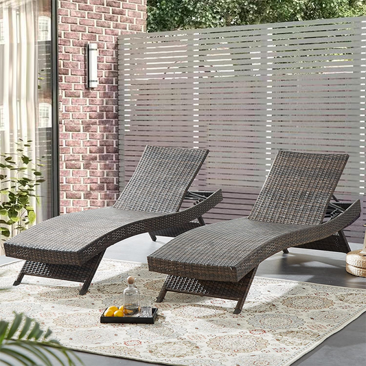 79'' Long Reclining Chaise Lounge Set (Set of 2)