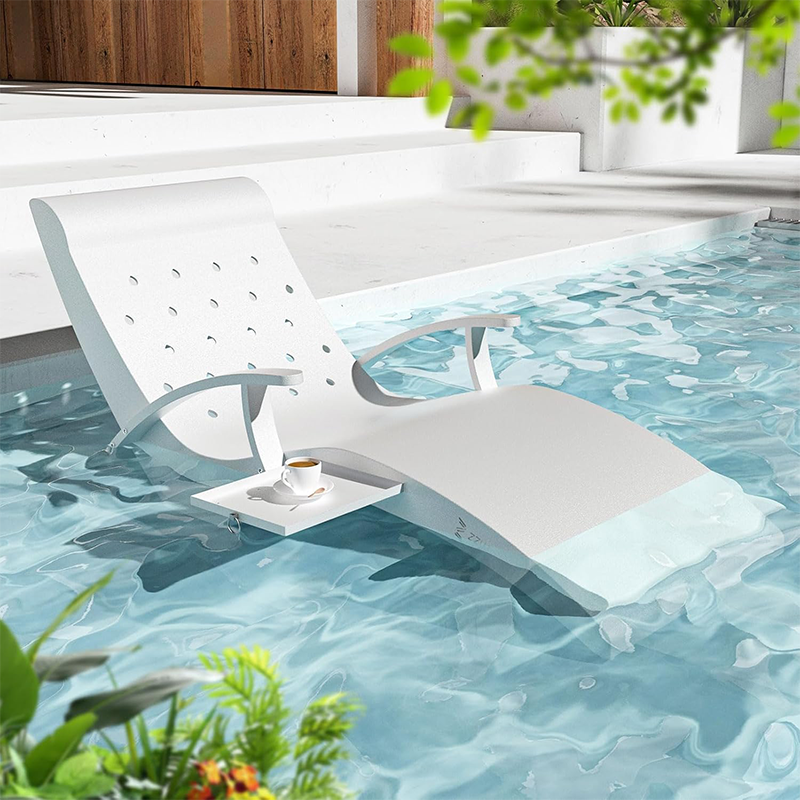 Pool Lounge Chairs Aluminum, 1 Pcs Fade Resistant Patio Chaise
